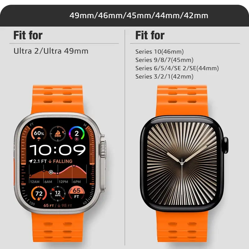 Ocean Strap For Apple Watch Band Ultra 3/2 49mm Series 11 10 46mm Sports Bracelet Wristband iWatch 9 8 7 6 5 SE 45mm 44mm Correa - Image 4