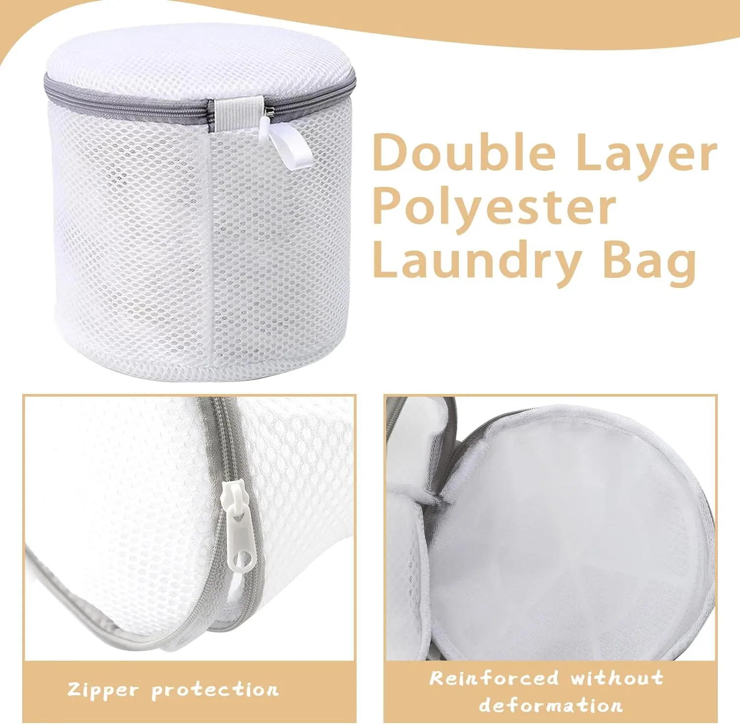 Laundry Net Fine Mesh Bra Lingerie Dirty Clothes Laundry Bag With Zipper For Washing Machine Dryer Anti-deformation Cleaning