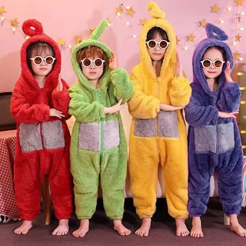 2Pcs Antenna Baby Conjoined Couple Pajamas Coral Velvet Autumn And Winter Thick For Men and Women Comfortable Cotton Velvet adult pajamas