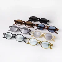 Rétro petites lunettes De soleil ovales femmes marque Design Rivet bleu coquille De tortue lunettes De soleil en plein air hommes nuances femme UV Oculos De Sol 5