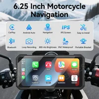 VENBES Motorcycle Carplay 6.25-Inch GPS Navigation Wireless Android Auto IP67 BT 5.0 Dual DVR Safe Driving - Image 2