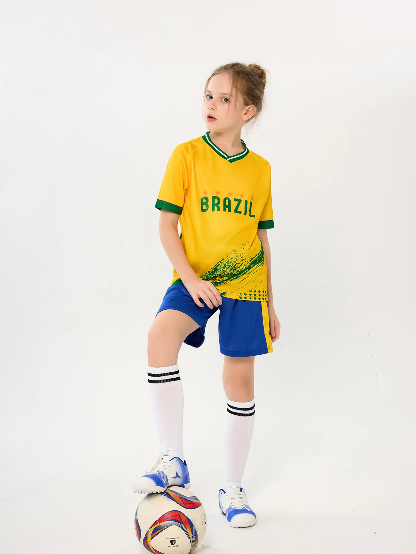 Suruida Brazil Soccer Jerseys NEW 24/25 Children's clothing suit Boy and Girl Football wear Quick-Drying Brasil Training Suit