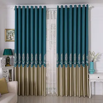 2022 new jacquard living room curtains bedroom study blackout sound insulation and heat insulation curtain Thickening Home Decor