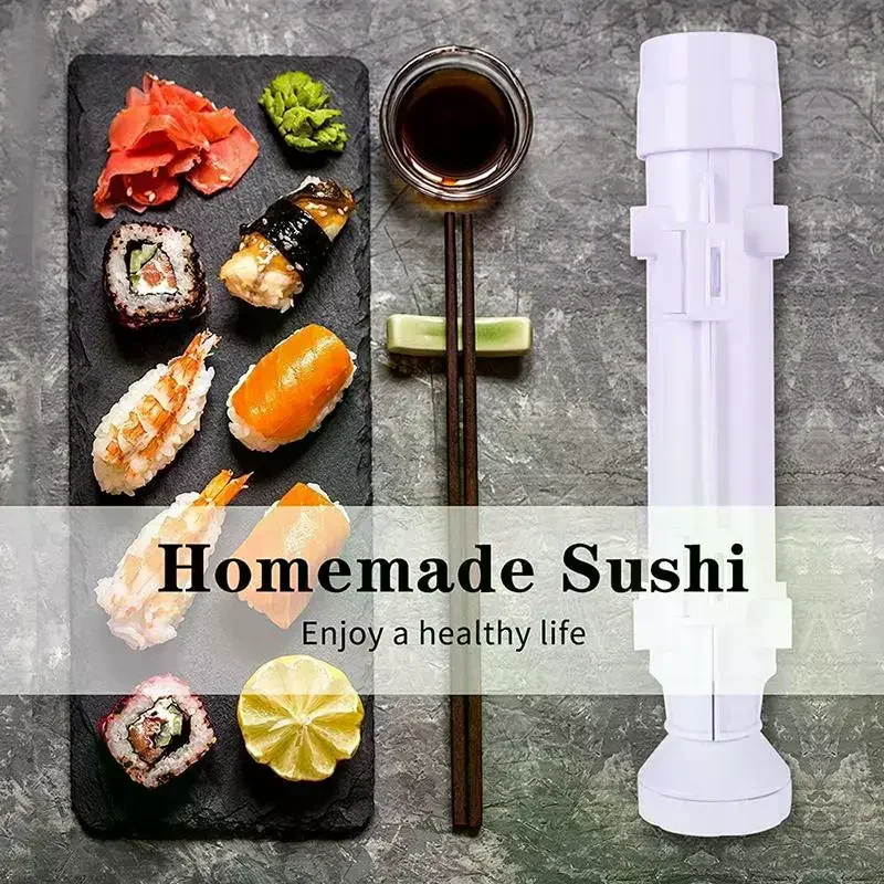 1개 실린더형 스시 제조기 퀵 스시 바주카 일본식 김밥 고기 몰드 밥볼 몰드 주방 도시락 액세서리