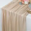 Beige Table Runner Chiffon Table Setting Semi-Sheer Dining Vintage Wedding Party Christmas Banquets Arches Cake Decor 1