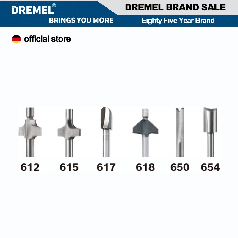 Dremel 692 Set 6 Frese Per Router Ad Alta Velocità - Accessori Per Lavorazione Legno, Intaglio, Bordatura E Scanalatura - 2