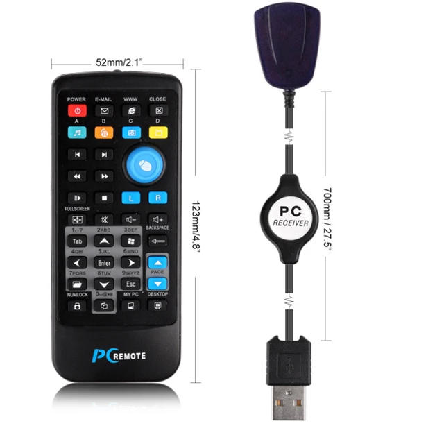 Wireless PC Mouse Remote Control Controller USB Receiver IR Remote Control for Loptop PC Computer Center Windows 7 8 10 Xp