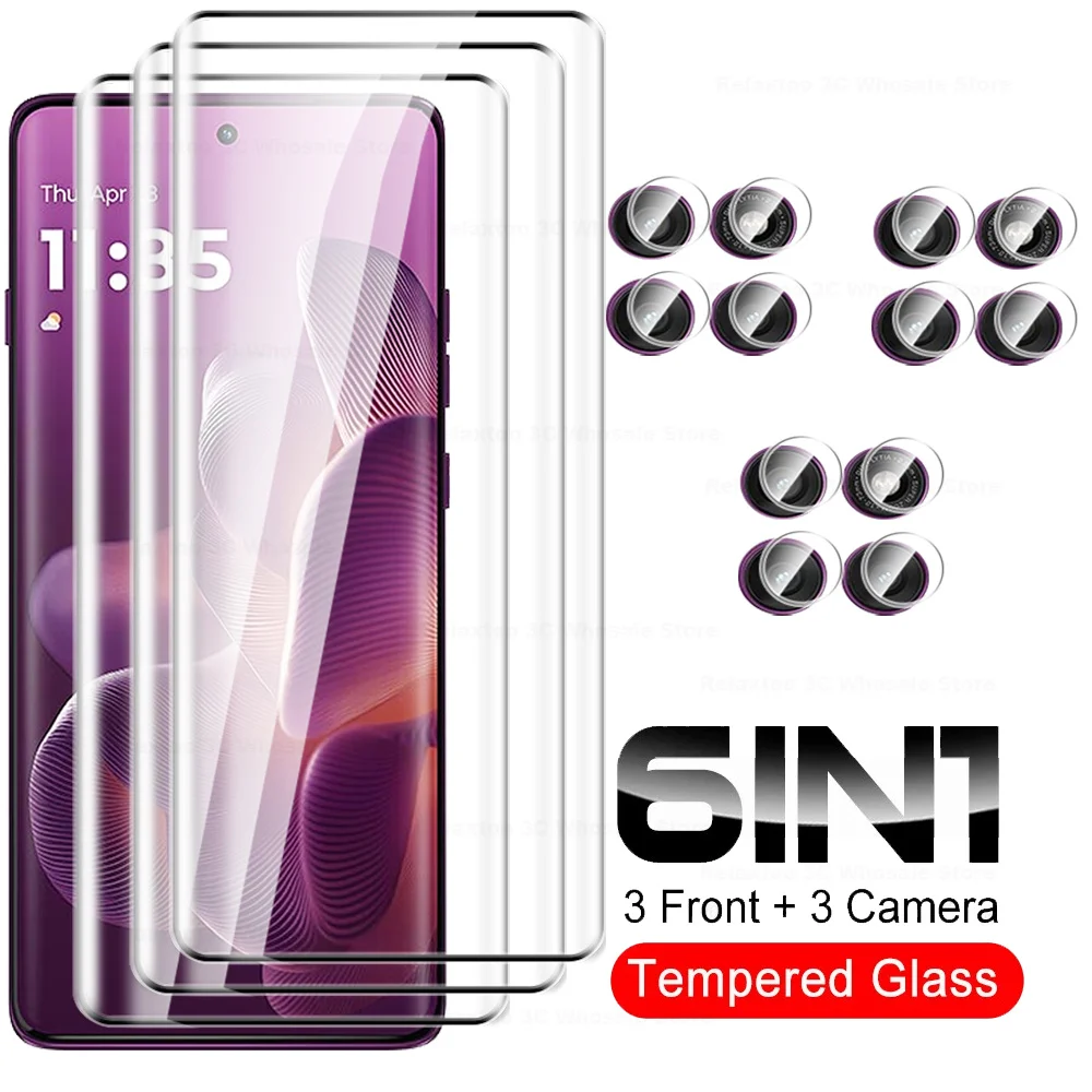 6-in-1 Premium Tempered Glass Screen Protectors with 10D Curved Design