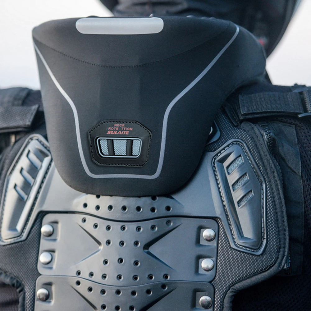 유니버설 SULAITE 오토바이 넥 브레이스, 충격 방지 목 보호대, 통기성 반사 기능, 오토바이 라이딩 안전용