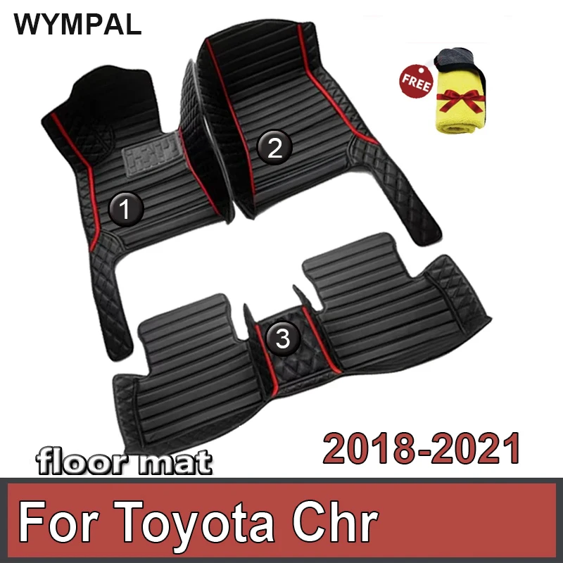 

Car Floor Mats For Toyota Chr 2018-2021 DropShipping Center Auto Interior Accessories 100% Fit Leather Carpets Rugs Foot Pads