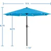 11FT Solar Powered Umbrella Outdoor Patio Umbrella with 32 LED Lights and 8 Ribs - UV Protection Table Sunshade for Pool 3