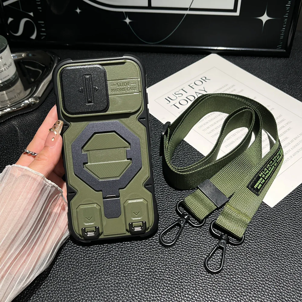Tactical Magnetic Crossbody Phone Case with Protective Lanyard