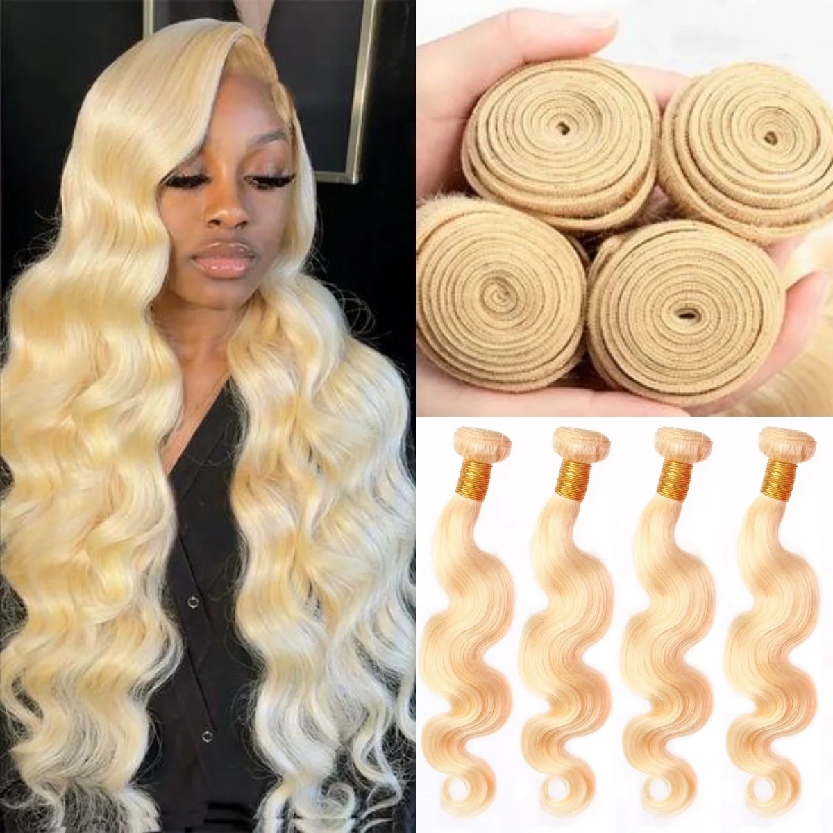 Body wave 613 Bundles Human Hair 4 Bundles Human Hair Extensions Brazilian Remy For Women 50g Curly