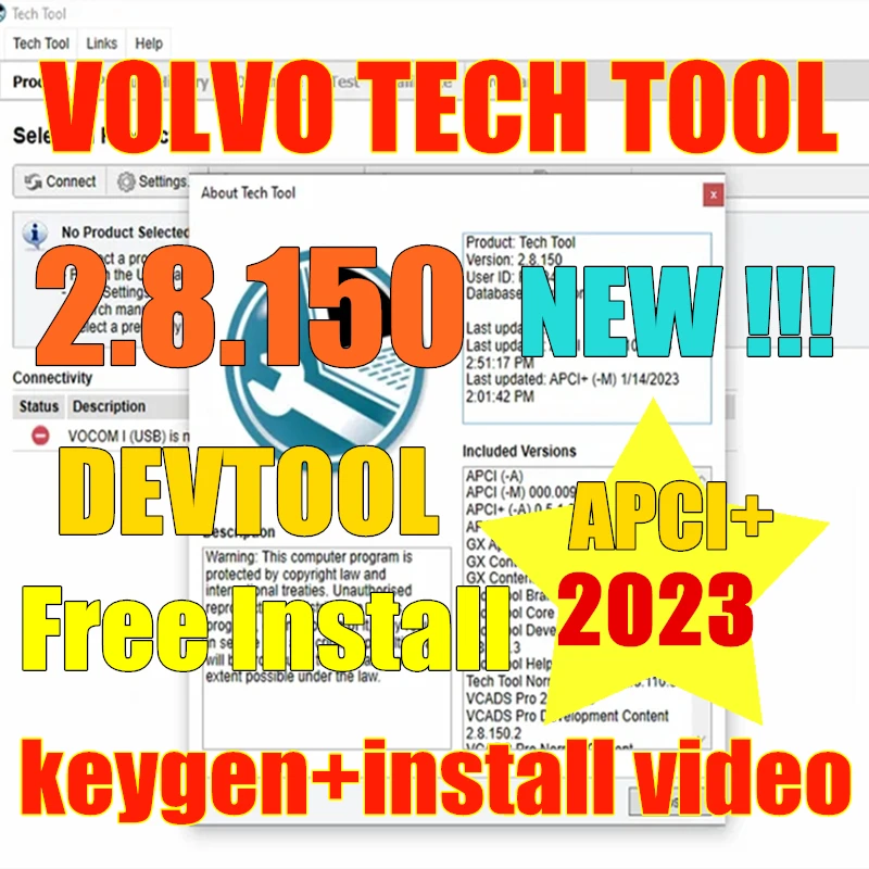 

2023 NEW Premium Tech Tool 2.8.150 for volvo PTT 2.8 VCADS (REAL Development) [APCI+ 2023.07]Product History with developer tool
