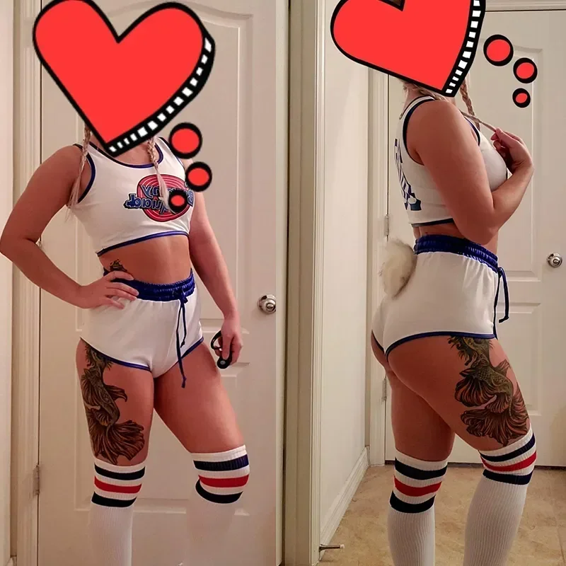 Lola Bunny Costume Space Lola Bunny Rabbit Cosplay Disguise Woman Sexy Basketball Jersey Halloween Costume Girl