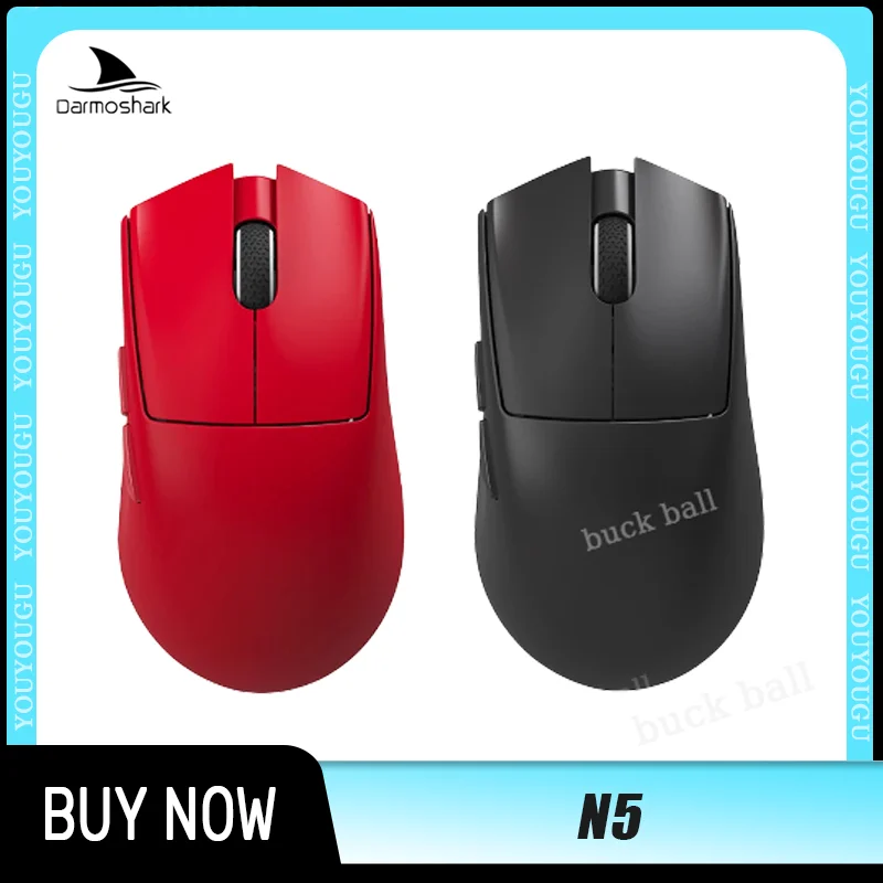 

Новинка, игровая мышь Darmoshark N5, беспроводная Bluetooth мышь, 3 режима, Paw3395, легкая мышь 8k Rgb, детская игровая мышь Pam3395 для ПК, 57g