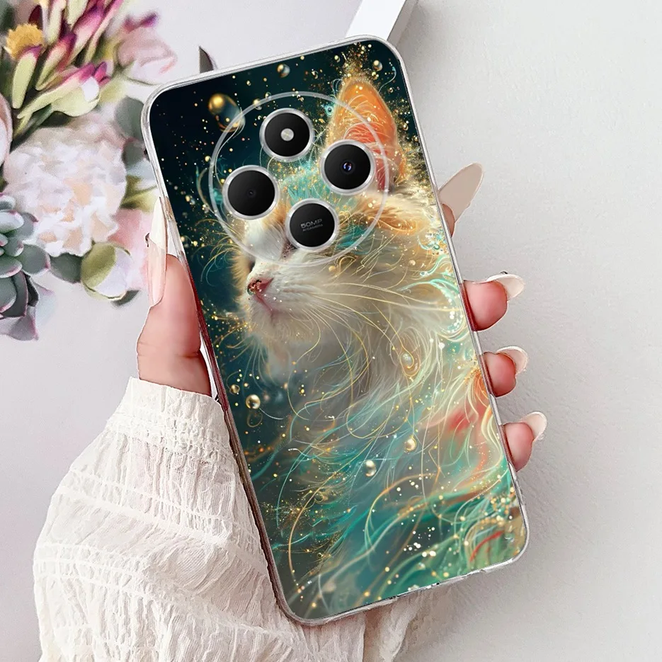 Cute Cat Cartoon Painted Soft Silicone Case - Stylish Back Cover