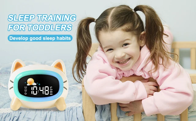 Despertador Infantil Con Luces Y Música - 3 Niveles De Brillo, 5 Colores, 7 Sonidos, Recargable, Con Temperatura