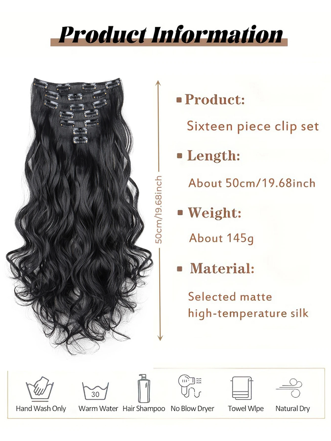 Synthetic Curly Wavy Hair Extensions for Women