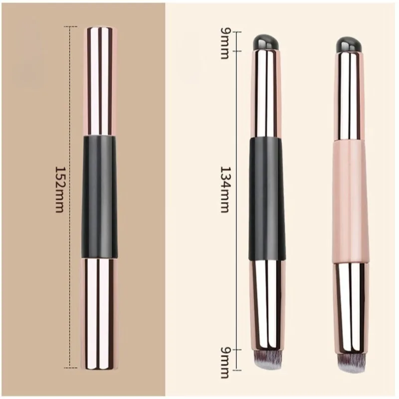 2 In 1 Silicone Lip Brush Concealer Brush Wooden Handle Lipstick Lip Balm Applicator with Cap Travel Makeup Brush Beauty Tools 6