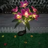 Outdoor Solar Orchid Lights LED landscape Lamp Waterproof Lawn Lamp for Villa Aisle Corridor Garden Holiday Christmas Decoration 6