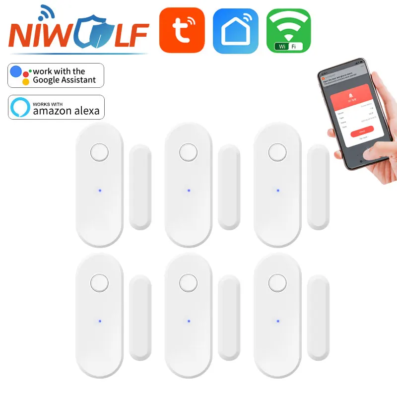 Tuya WiFi Door Sensor Wholesale Window Open / Closed Detector Smart Life APP Control Alexa Google Home security alarm