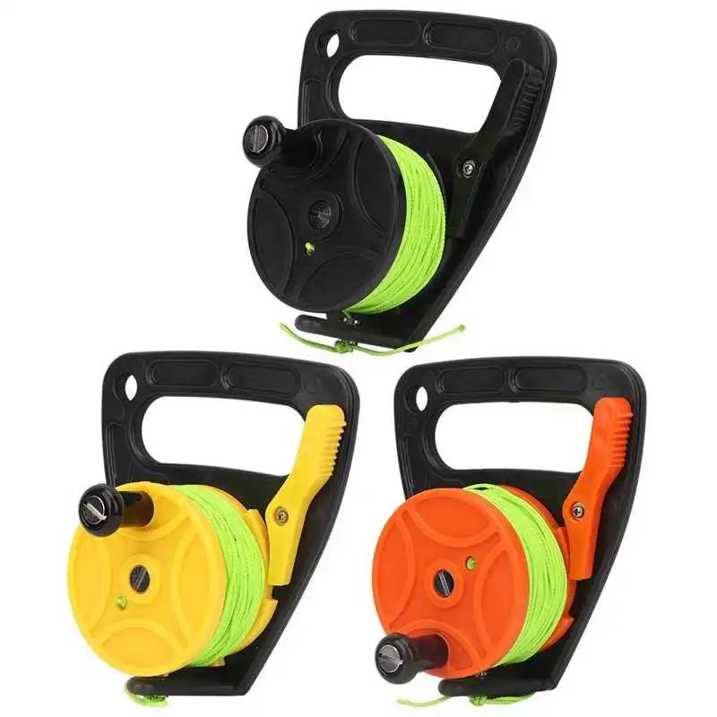 Scubas Tauchrolle 83 Meter - Mit Daumenstopp & Griff | Für Höhlen-, Wrack- & Drifttauchen | Nylon-Schnur & Robust