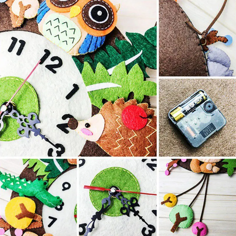 Wall Clock Non-woven Handmade DIY Cute Marine For Kindergarten Home Decorations