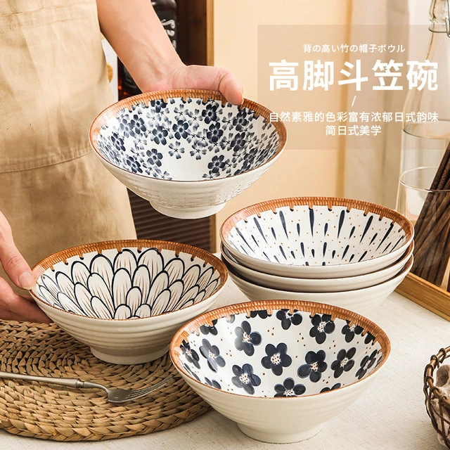 8-inch Ceramic Noodles In Soup Bamboo Hat Lamian Noodles Bowl Household  2023 New Bowl 7-inch Soup Bowl Large Bowl Tableware - AliExpress