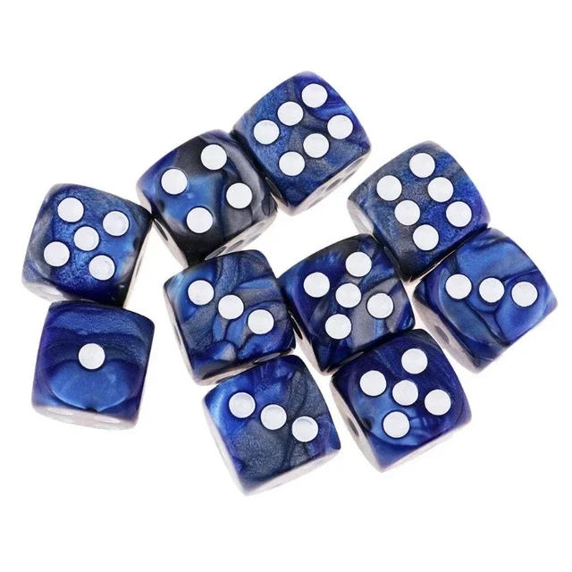 10pcs 15mm Multicolor Acrylic Cube Dice Beads Six Sides Portable Table  Games Toy