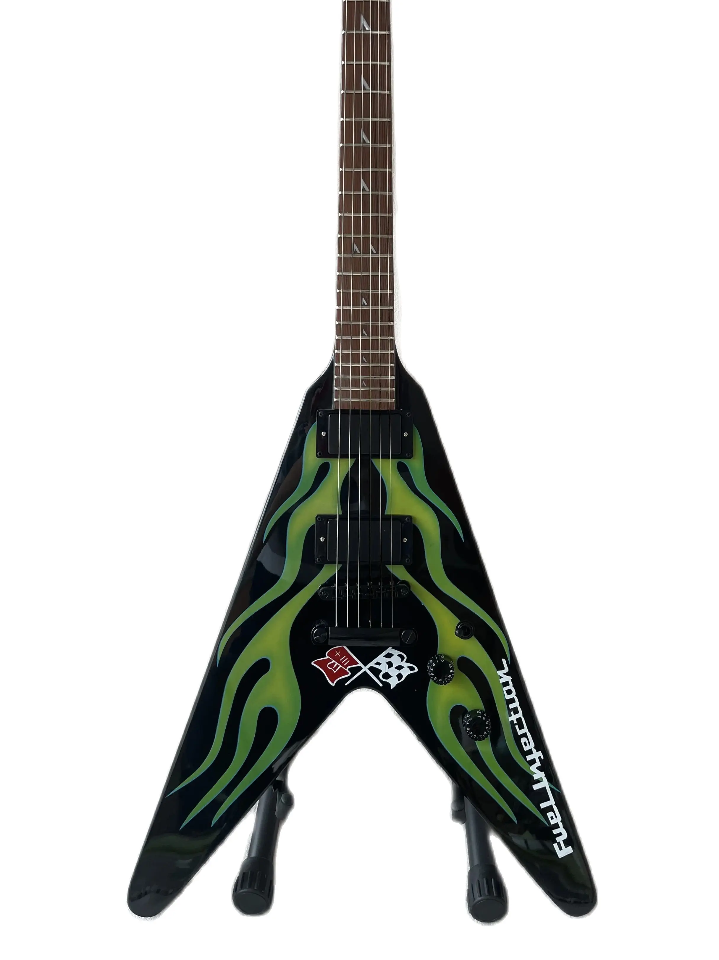 

Custom ESP Electric Guitar With V-Shaped Green Camouflage Finish