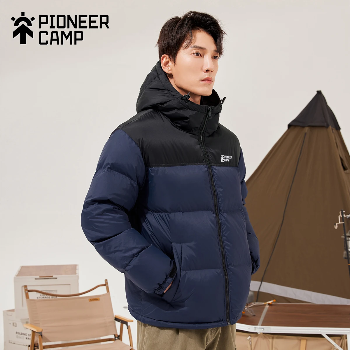 Men Winter 90% Duck Down Jackets Windproof Hooded Outdoor