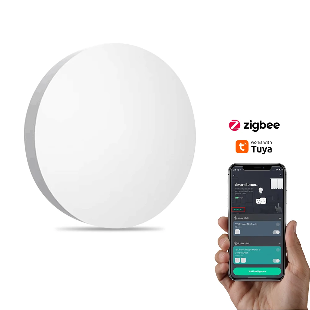 Smart Zigbee Button Scene Switch Voice Control Tuya Wireless Button Smart Life A