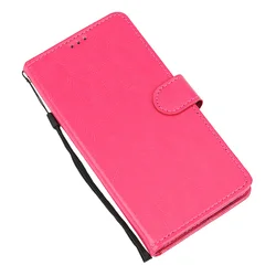 Leather Phone Case with Card Slot Flip Wallet Cover for Galaxy A04 (Rose red)