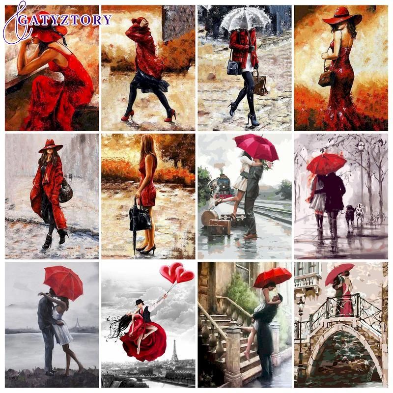 GATYZTORY Couples Paint By Numbers 60x75cm Oil Painting By Numbers On