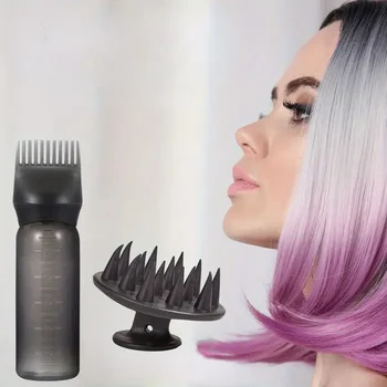 2 pz/set Bottiglia Applicatore Shampoo Spazzola Massaggio Del Cuoio Capelluto Spazzola Per Capelli Applicatore di Olio per La Cura Dei Capelli 3-in-1 Strumento di Trattamento Dei Capelli 1