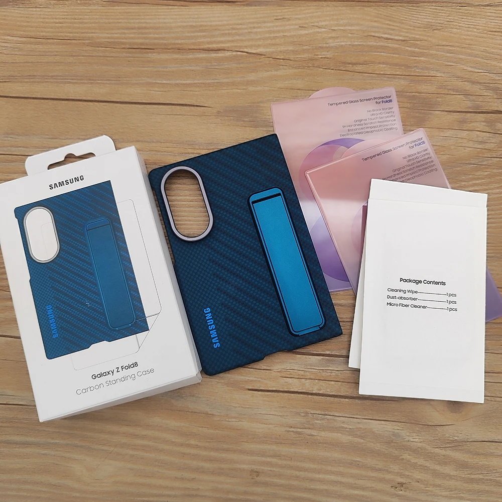 Premium Carbon Fiber Texture Standing Case – Ultra Slim & Shockproof Protective Cover for Samsung Galaxy Z Fold8