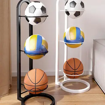 Basketball Holder Cast Iron Stand Display For Volleyball Ball Storage Holder Football Display Stand Multi-Layer Storage Shelf 5