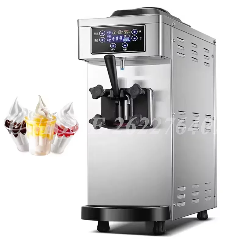 

Noiseless Single Head Soft Ice Cream Machine Commercial Countertop Cone Ice Cream Maker Sundae Making Machine