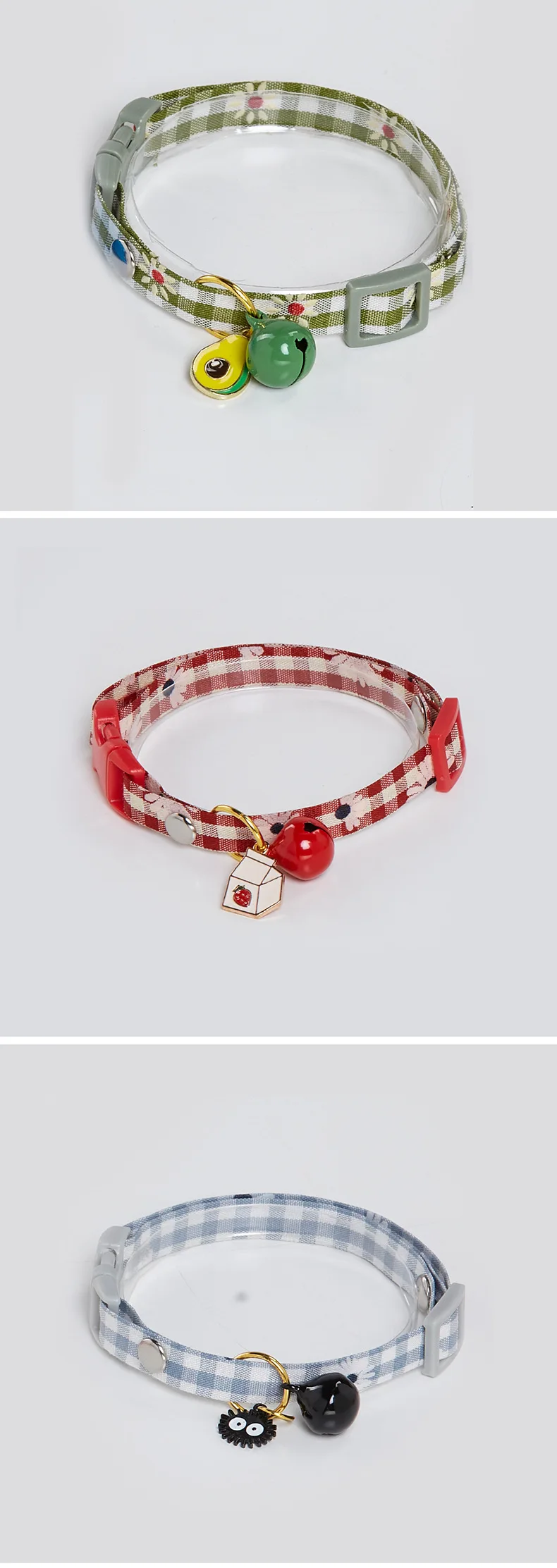Title 2, Collar Candy Avocado Pendant Cat Plaid Cat Coll...