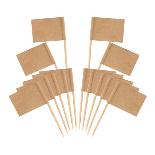 Blank Toothpick Flags Food Label for Party Buffets Cheese Labels for Grill Boards Cocktail Marker 100pcs