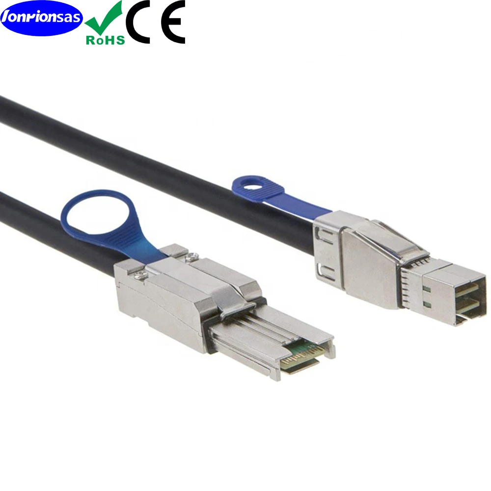 LONRIONSAS  Mini SAS 4X SFF-8088 to Mini SAS 고밀도 HD SFF-8644 데이터 서버 레이드 외..
