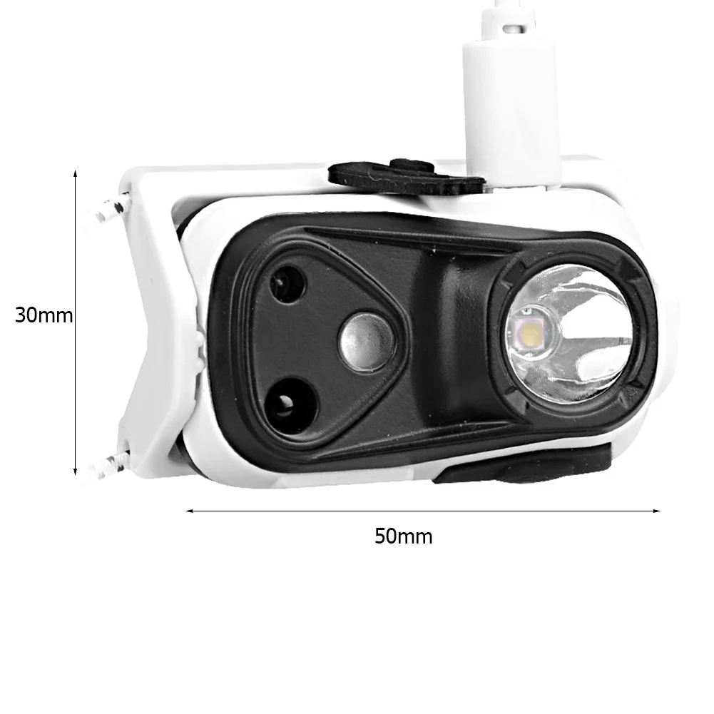 LED Headlamp Practical Headlight USB Rechargeable Motion Sensor Flashlight Waterproof Night Light for Running Fishing