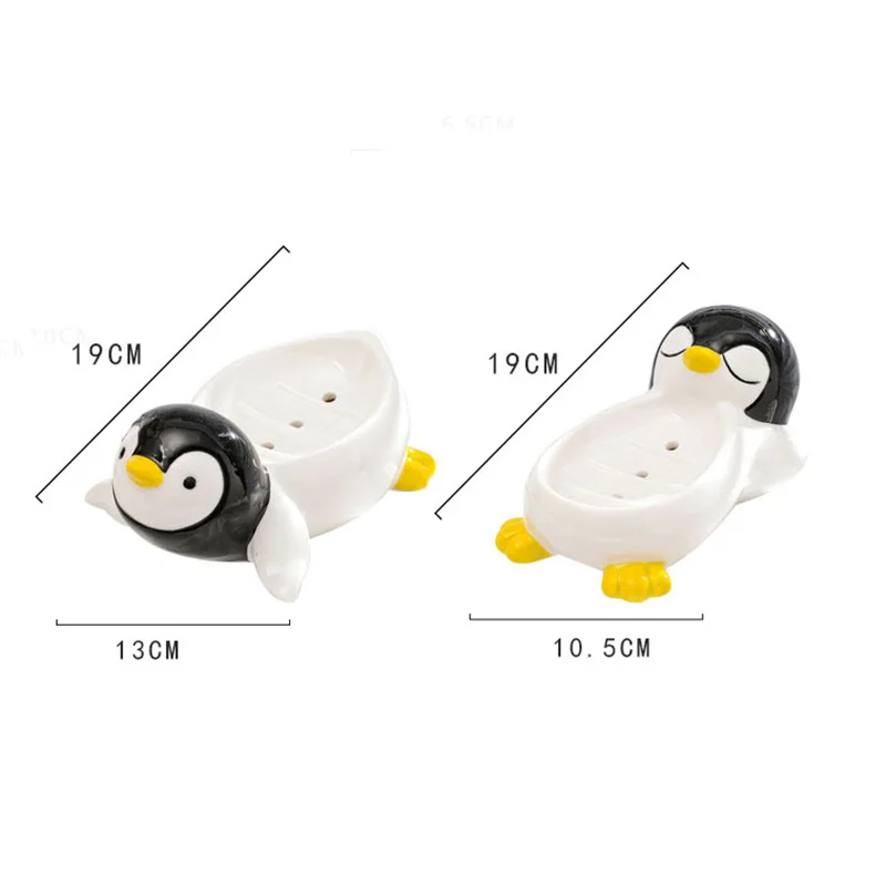 Cartoon Cute Drain Soap Box No Water Soap Box Wash basin Drainage Shelf Ceramic Soap Dish Household 6