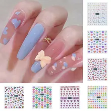

1 Sheet Valentines Love Heart Nail Sticker Multicolor Heart Star Stickers For Nails Self Adhesive Nail Art Sticker Decals Decor