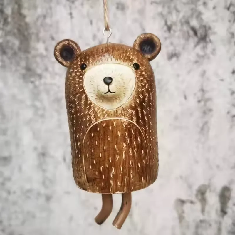귀여운 동물 모양의 레진 공예품 펜던트, 시골 정원 장식, 축제, 북유럽풍 야외 장식, 바람 종소리 선물
