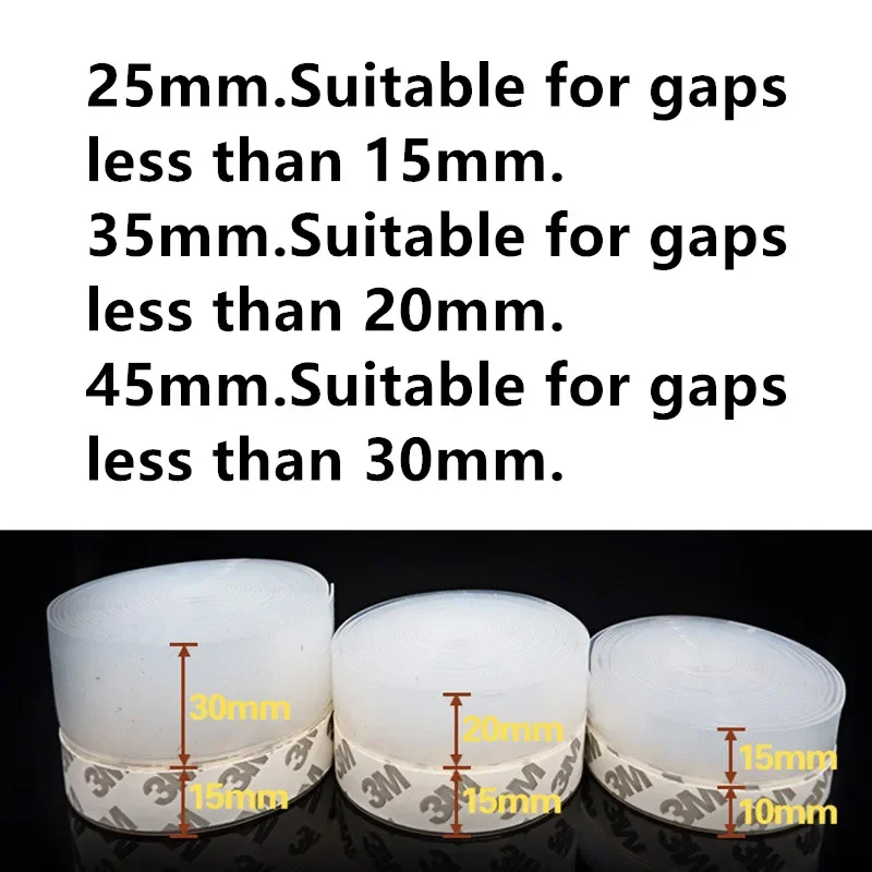 5M Door Bottom Seal Strip Weather Window Rubber Seal Weatherstrip Windproof Dust Self Adhesive Door Windshield Sealing Tape