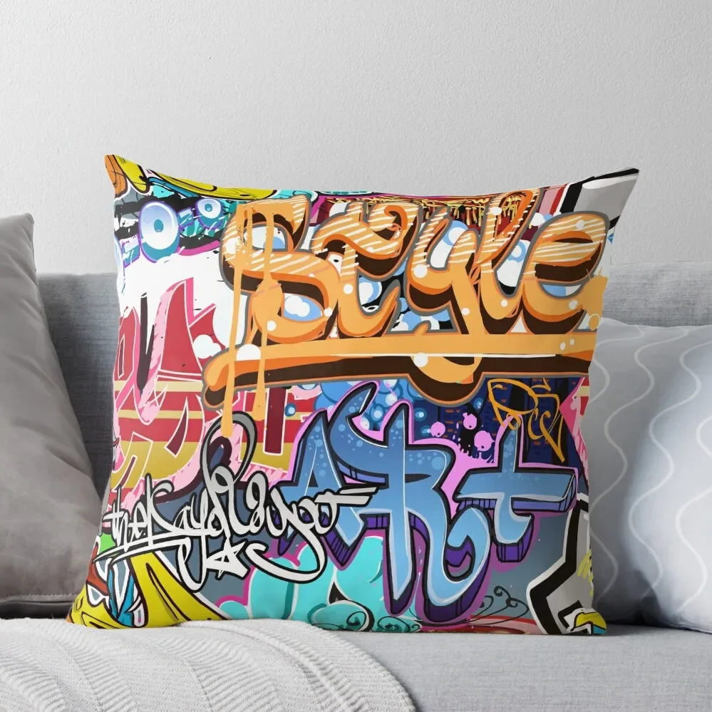 

Graffiti Throw Pillow Cushion Covers For Living Room Embroidered Cushion Cover Sofa Cushion Cover