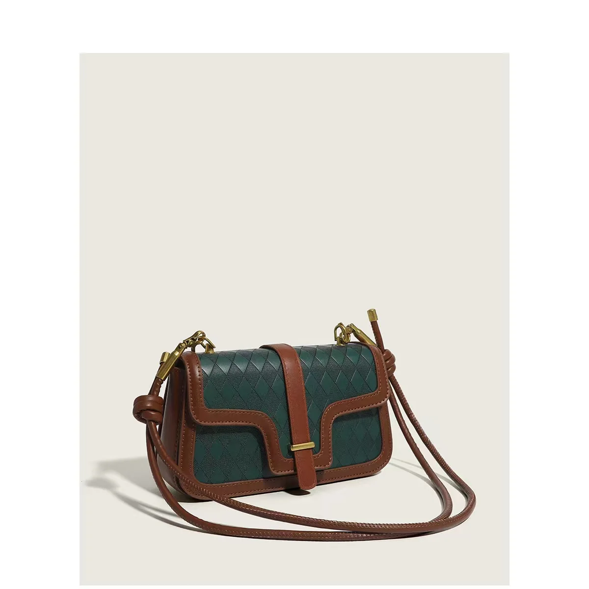 

Niche design popular style high-end texture versatile small square bag retro contrasting cross-body bag fashionable shoulder bag