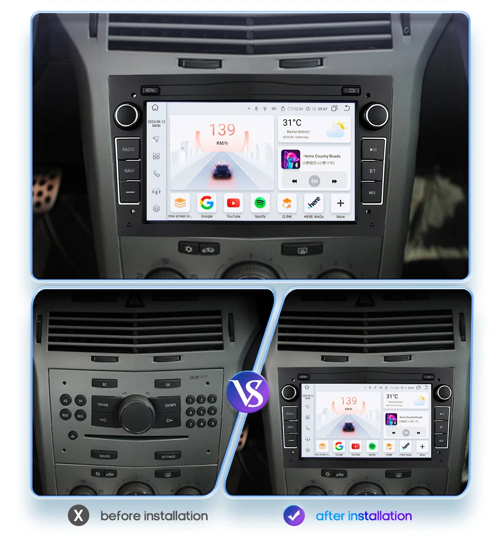 2din android13 Autoradio für opel astra h j 2004 vectra vauxhall antara zafira corsa c d vivaro meriva 4g kabelloses carplay gps – Detail 3